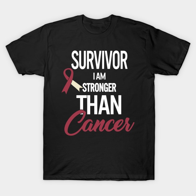 Throat Cancer Survivor I Am Stronger Than Cancer Oral Head T-Shirt by Phylis Lynn Spencer